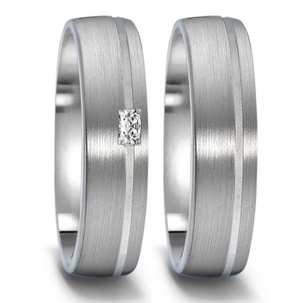 Trauringe Weissgold von Weidner 62139 + 72139